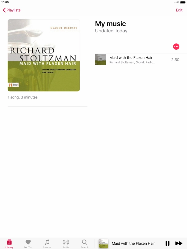 Press the song title. Press the song title.