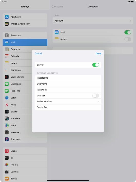 Press Authentication.