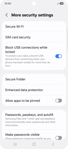 Press SIM card security.