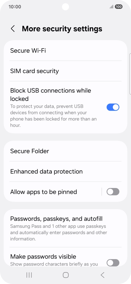 Press SIM card security.
