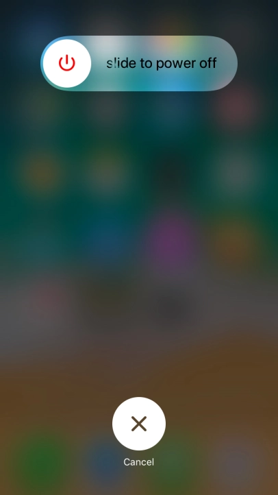 Press and drag the power off icon right.