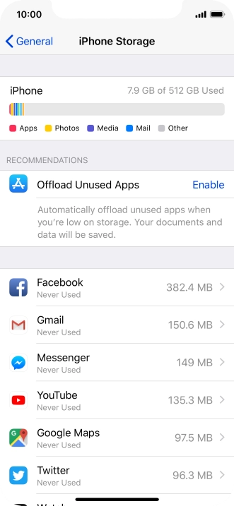 Press the required app.