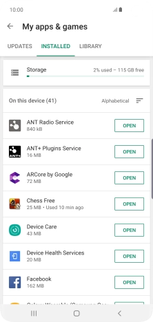 Press the required app.