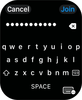 Key in the password for the Wi-Fi network and press Join.