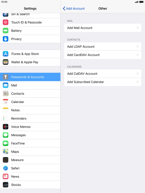 Press Add Mail Account.