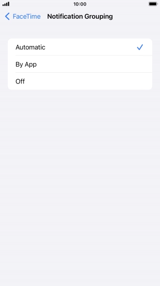 Press the required setting.