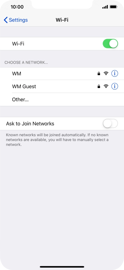 Press the required Wi-Fi network and key in the password for the Wi-Fi network.