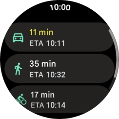 Press the required mode of transportation. Press the required mode of transportation.