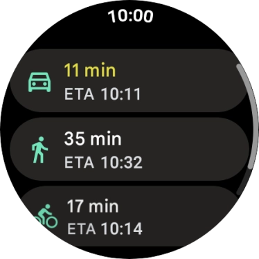 Press the required mode of transportation. Press the required mode of transportation.