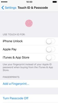 Press Turn Passcode Off and key in the phone lock code.