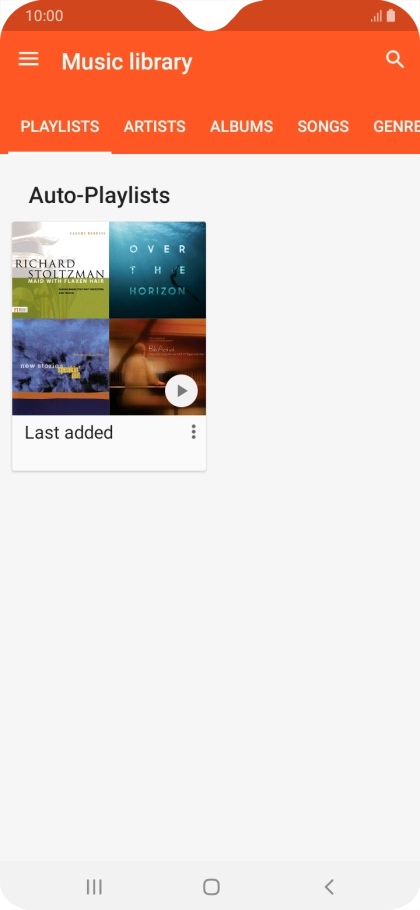 Press the required category and go to the required audio file.