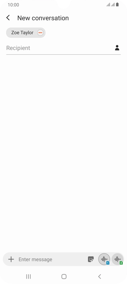 Press the text input field and write the text for your text message.
