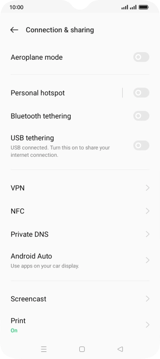 Press Personal hotspot.