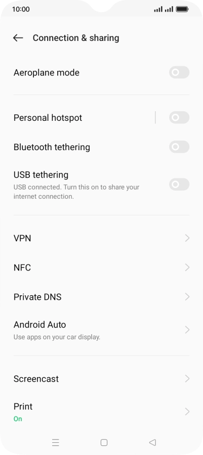 Press Personal hotspot.