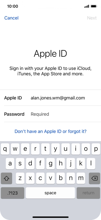 Press the field next to 