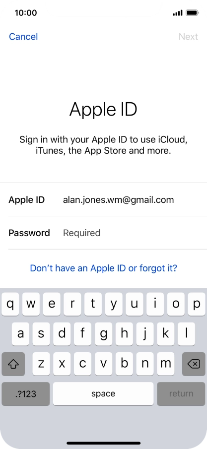 Press the field next to 