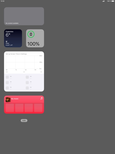 Press the required widget to open the app.