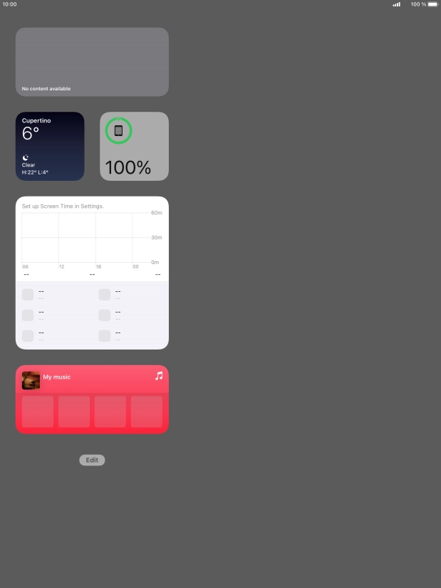 Press the required widget to open the app.