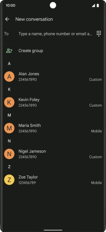 Press To and key in the first letters of the recipient's name.