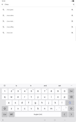 Key in the name or subject of the required app and press the search icon.