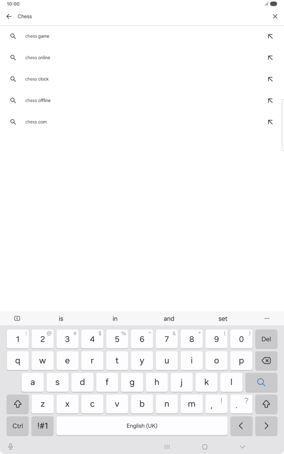 Key in the name or subject of the required app and press the search icon.