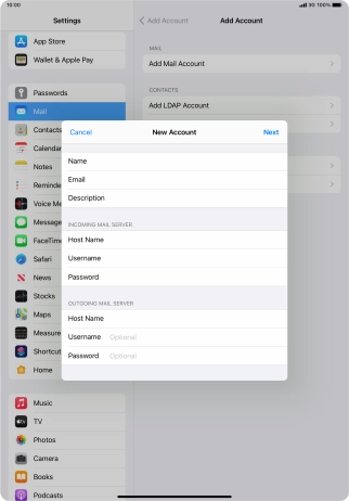 Press Username and key in the username for your email account. Please note that if you're using Vodafone's outgoing server, leave the username field empty. Press Username and key in the username for your email account. Please note that if you're using Vodafone's outgoing server, leave the username field empty.
