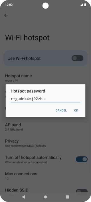 Key in the required password and press OK.