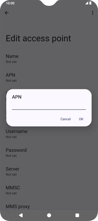 Key in live.vodafone.com and press OK.