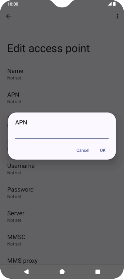 Key in live.vodafone.com and press OK.