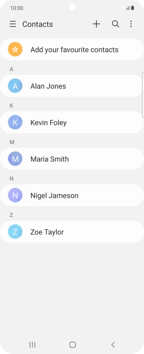 Press the required contact.