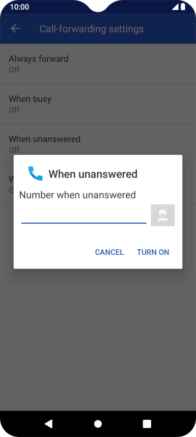 Key in +61414121121 and press TURN ON.
