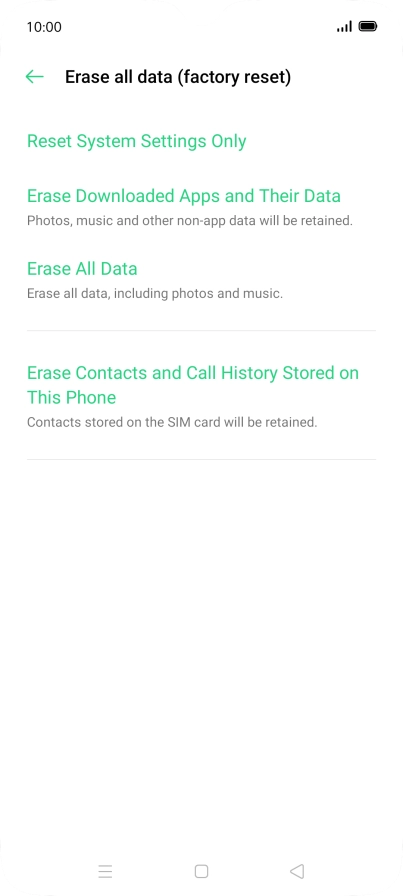 Press Erase All Data.