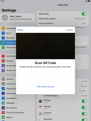 Place the QR code you've received inside the tablet camera frame to scan the code. Place the QR code you've received inside the tablet camera frame to scan the code.