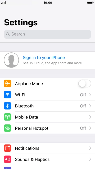 Press Sign in to your iPhone.
