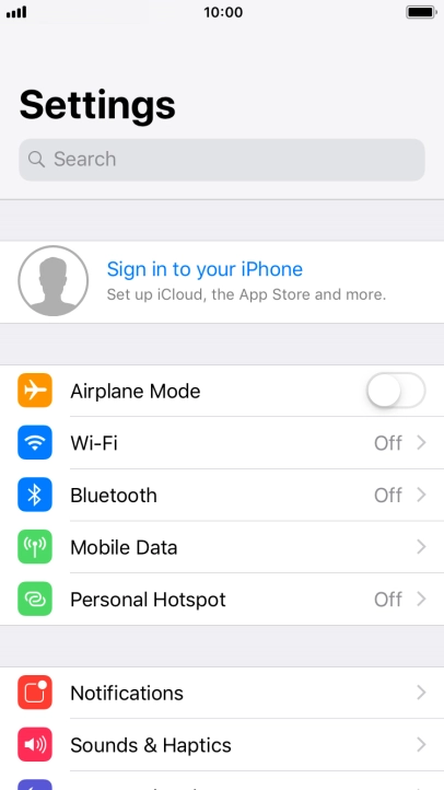 Press Sign in to your iPhone.