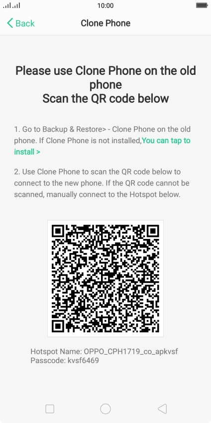 Follow the instructions on the screen to transfer the content from the other phone and finish the activation of your phone.