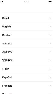 Press the required language. Press the required language.