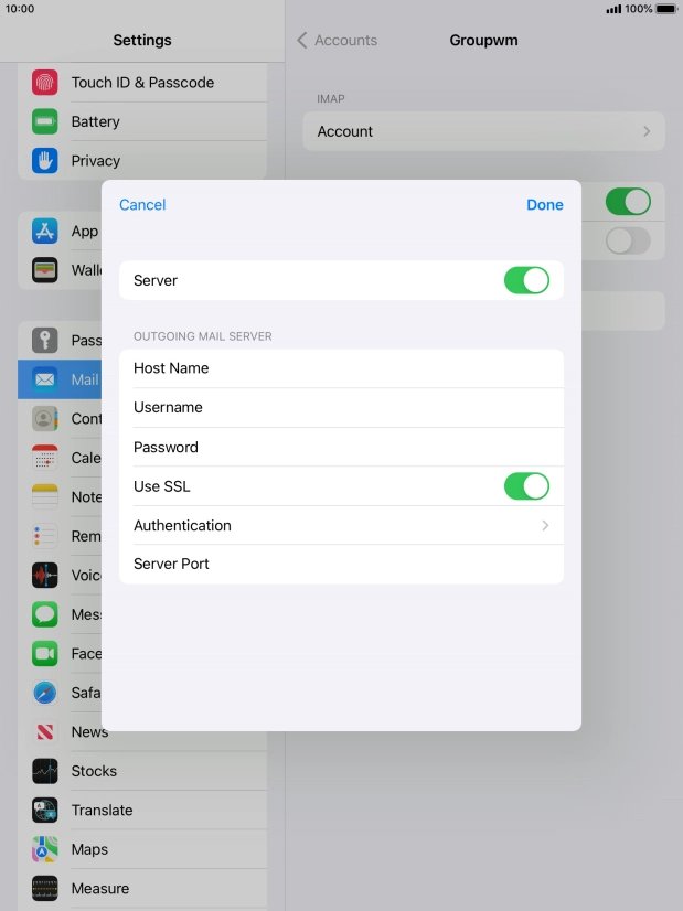 Press the indicator next to 