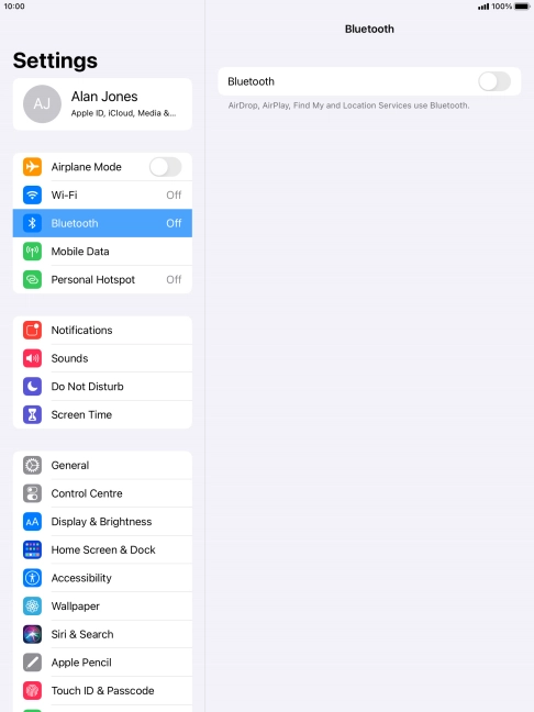 Press the indicator next to 