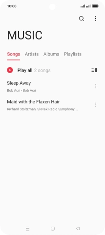 Press the required category and go to the required audio file.