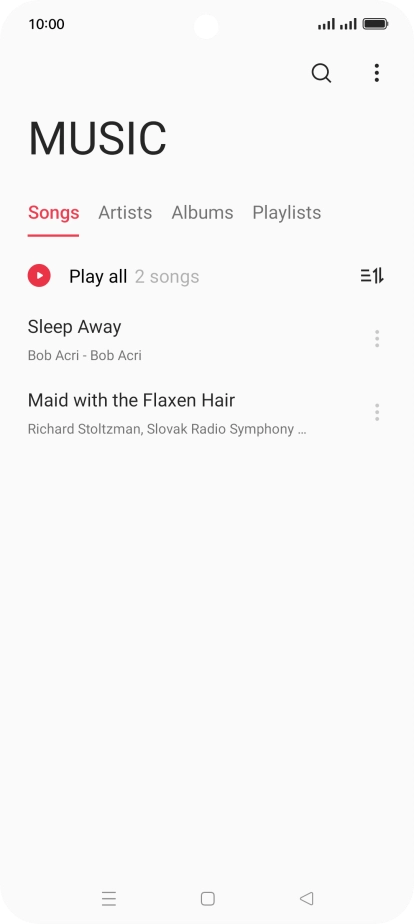 Press the required category and go to the required audio file.