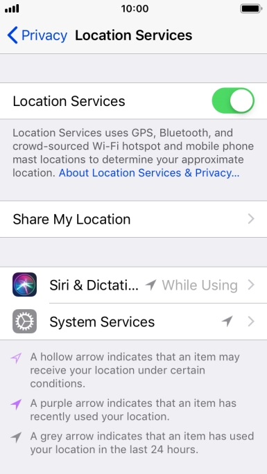 Press the required application.