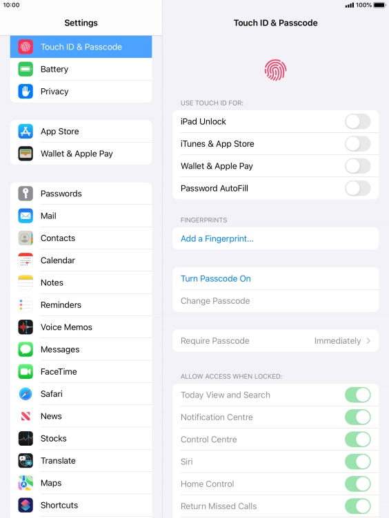 Press Add a Fingerprint... and follow the instructions on the screen to add your fingerprint.