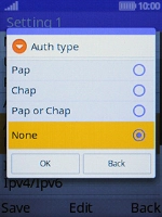 Select the required setting.