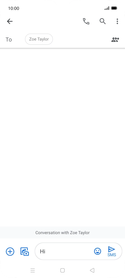 Press the send icon when you've finished your text message.
