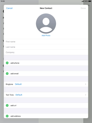 Press First name and key in the first name.