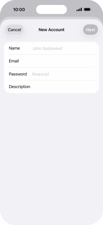 Press Name and key in the required sender name. Press Name and key in the required sender name.