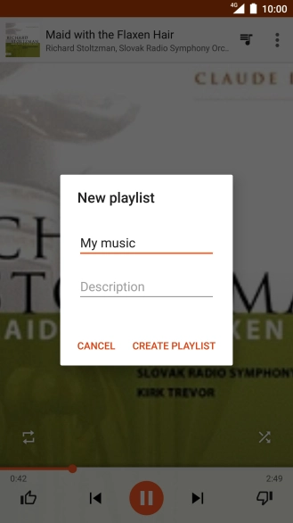 Key in a name for the playlist and press CREATE PLAYLIST.