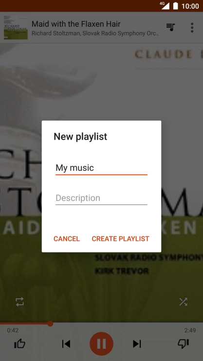 Key in a name for the playlist and press CREATE PLAYLIST.