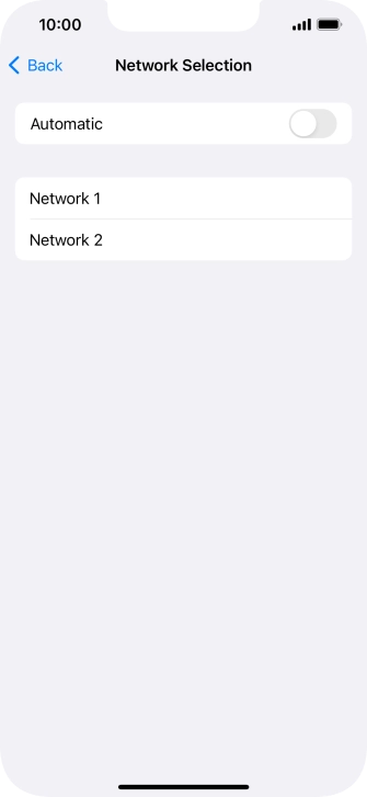 If you turn off the function, press the required network.